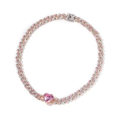 China Punk 2023 Iced Out CZ Cuban Link Chain Hiphop Necklace 18K Gold Miami Chain Rapper Jewelry for sale