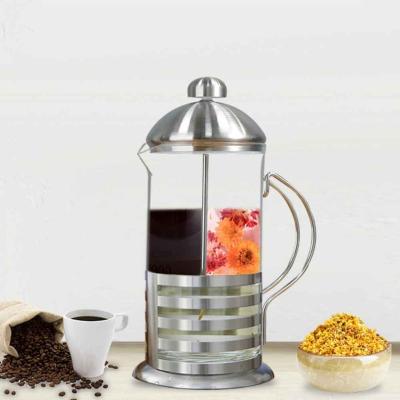 China 600Ml Flower Teapot Glass Teapot Borosilicate Press Stocked Heat Resistant Glass French Coffee Maker With Stainless Steel Filters for sale