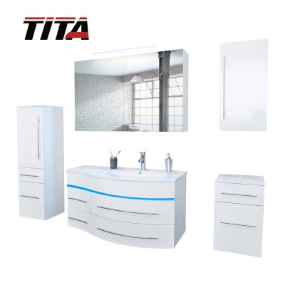 China Germany Modern Popular Glossy Bathroom Furniture High Led Set From Badmobel for sale