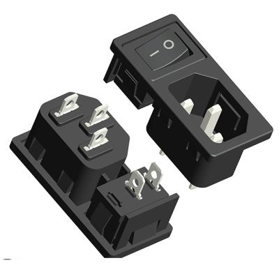 China Industrial Super Quality HC-99-06C0B10-S06S09+SWITCH1 Practical Branded AC Power Switched Socket for sale