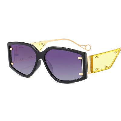 China 2021 Best Selling Central Institute of Statistics Eyewear Trade Sunglasses Fancy Glass Metal Frame Women's Hot Selling Gold Luxury Shading for sale
