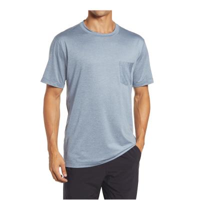 China Anti-wrinkle Breathable Custom Printed T Shirts Men Pocket Performance Quick Dry Gym Fit Fitness Mesh T Shirts for sale