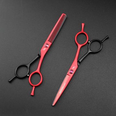 China NEPURLson 5.5 inch Thinning Scissors Black-Red A-Word Hair Scissors/Professional Hair Scissors/Barber Hair Scissors for sale