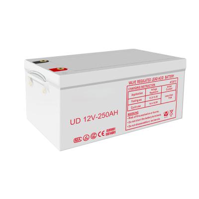 China Size Efficient Rechargeable Solar Powered Battery 100AH Toys Deep Cycle 12V 200AH 250 OH Gel Lead Acid Battery for sale