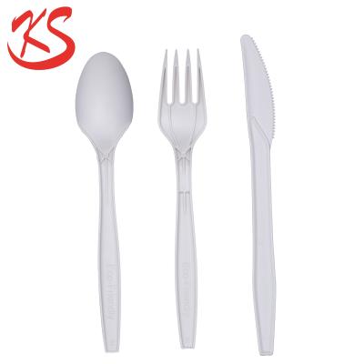 China Disposable Small Size Best Price Biodegradable Food Cutlery Set (Knife, Fork, Spoon) for sale