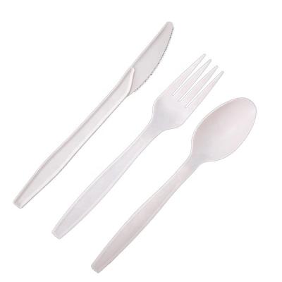 China Disposable Plastic Healthy Disposable Biodegradable Cutlery Utensils Plastic Compostable Cutlery Set for sale