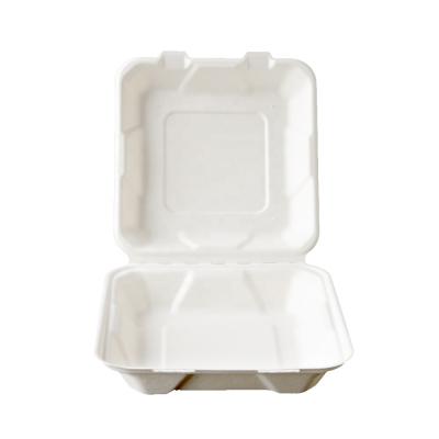 China 8 Inch Biodegradable Microwave Fast Food Take Out Lunch Box Biodegradable Disposable Food Container for sale