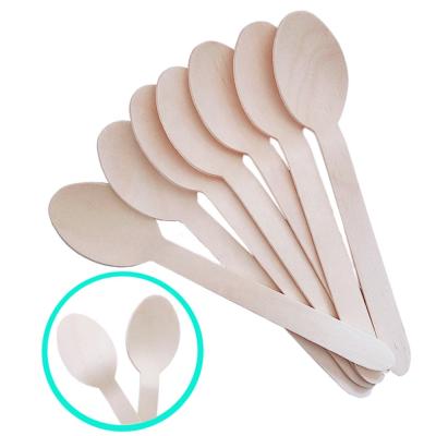 China Wholesale Disposable Birch Spoon Biodegradable Environmental Protection 100% Wooden Tableware for sale