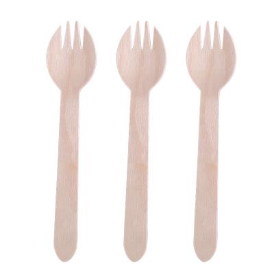 China Disposable Cutlery Eco-Friendly Biodegradable Wooden Disposable Tableware Xiamen Wooden Spork for sale