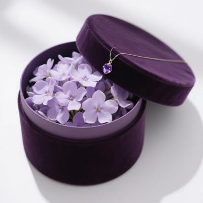 Κίνα Λούξυ Προσαρμόσιμο Logo Design Premium Velvet Round Packaging Box για λουλούδια & δώρα προς πώληση