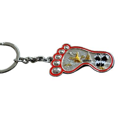 China Wholesale Custom Islamabad Mauritius Cebu City Souvenir Foot Metal Enamel Logo Souvenir New Arrivals Key Chain for sale