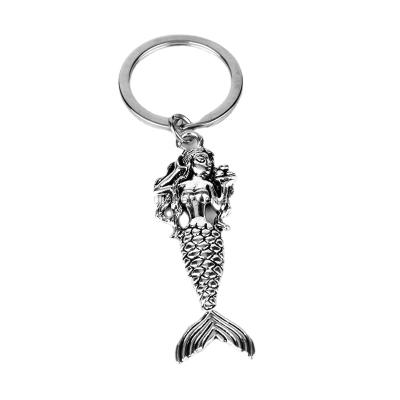 China Wholesale Custom Zinc Alloy Mermaid Orbit Keepsake Metal Key Chain for sale