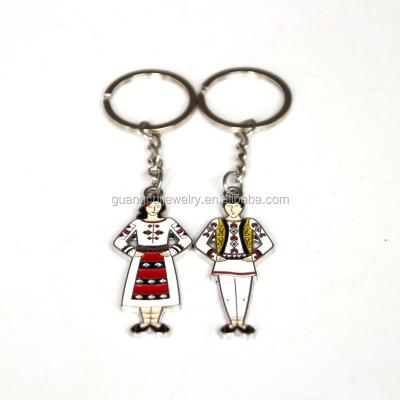 China Souvenir Wholesale Custom New Arrival Enamel Metal Zinc Alloy Funny Couples Key Chain for sale