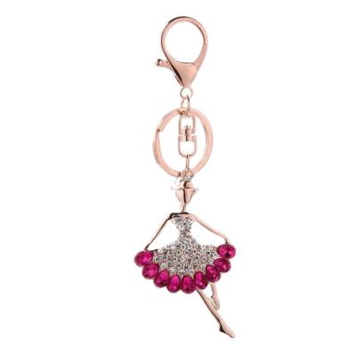 China Wholesale Customized Souvenir Rhinestone 3d Ballet Dance Key Chain for sale