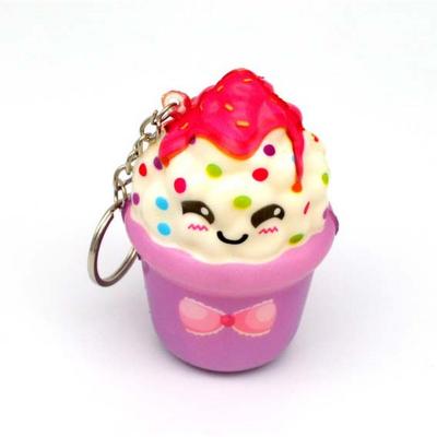 China Soft Gift 3d Mini Pu Chips Ice Cream Hamburger Cake Opener Squishy Toys Key Chain for sale