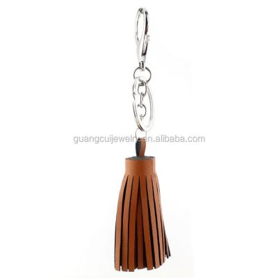 China New Arrival 3d Fashion Gift Custom PU Leather Tassel Key Chain Keychain for sale
