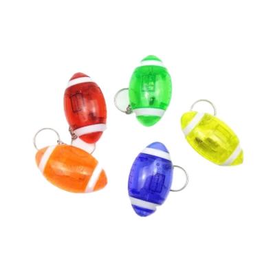 China Souvenir Wholesale 3d Led Flashlight Light Rugby Ball Key Chain for sale