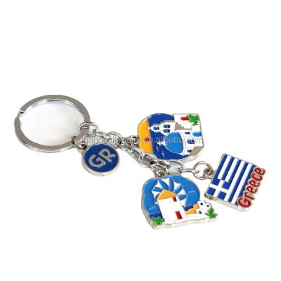 China Wholesale 2022 New Arrivals Greece Key Chain Custom Enamel Tourist Metal Souvenir Souvenir for sale