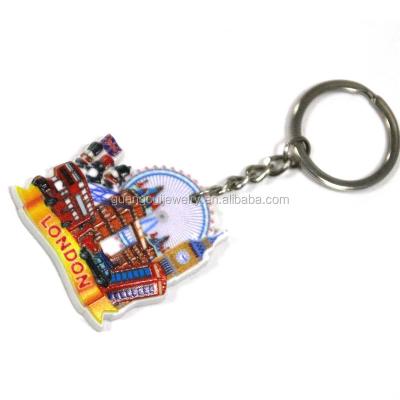 China Wholesale Custom New Arrival London Souvenir Souvenir UK Tourist Logo Printing Polyresin Key Chain for sale