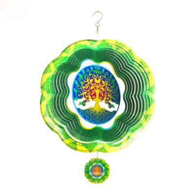 China Garden Decoration Gift Custom Design Rotating Wind Rings Life Yard Outdoor Tree Decoration Garden Hanging Ornaments for sale