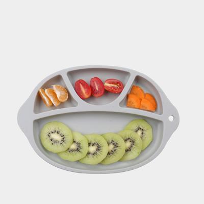 China Modern Wholesale Food Grade Silicone Divided Dish BPA Free Toddler Kids Baby Dish Silicone Dinner Dish for sale