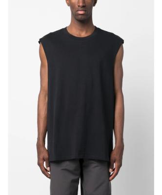 China Anti-Wrinkle Custom 100% Cotton T-Shirts Vintage Fitness Sleeveless Tank Tops Invest Mens Mens Loose Fit Tank Top for sale