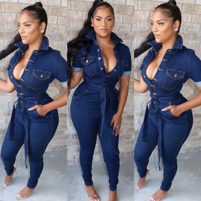 China Wholesale Summer Overall Women Breathable Long Leg Spring Button Jean Short Denim Overalls for sale