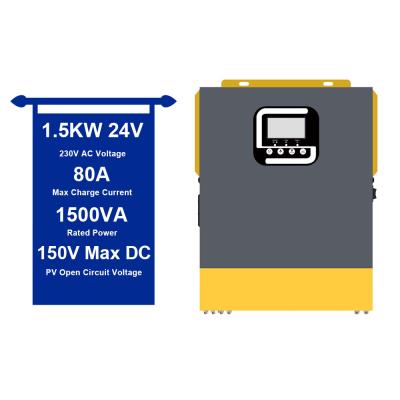 Chine Invertisseur d'onde sinusoïdale pur de 24 V 1,5 kW pour système solaire à domicile 50 Hz/60 Hz à vendre