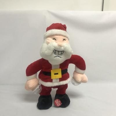 China Wholesale Customized Eco-friendly LED Animated Christmas Party Singing Santa Claus Plush Stuffed Toy for sale