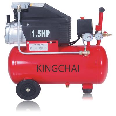 China KINGCHAI 220V 50HZ 2HP 1.5KW Lubricated Air Compressor Direct Driven With Handle And Wheels for sale