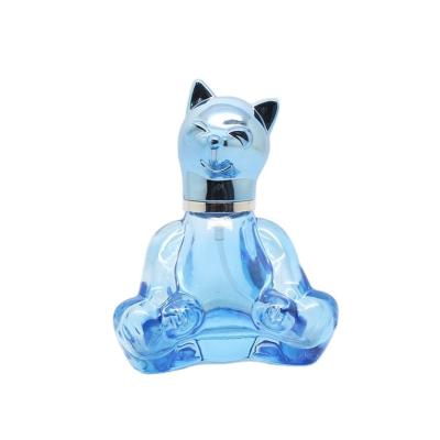China Glass Personal Care A3168-20ML Dog Shape Blue Cute Perfume Bottle With UV Cap for sale