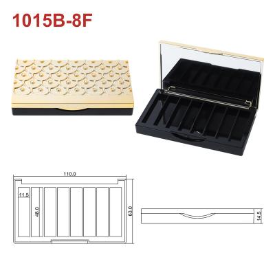 China Recycled Materials Custom Mermaid Rectangle Plastic 8/10 Eyeshadow Palette Container Vegan Private Label Empty Eye shadow for sale