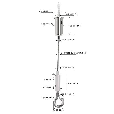 China General Hardware Accessories Lighting Industry Steel Wire Rope Ceiling Lamp Nickel Plated Pendant Kit for sale