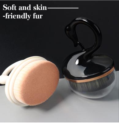 China Easy Apply High Quality Cute Swan Modeling Nail Art Dust Brush Tools For Nail Nylon Cleaning Brushes Nail Art for sale
