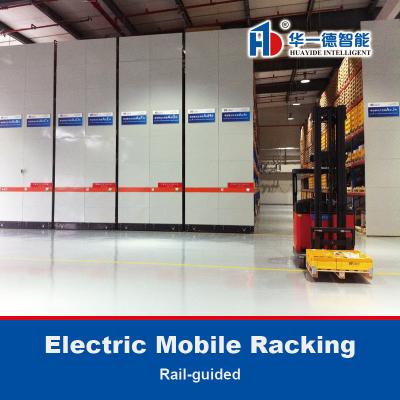 China Electric Mobile Pallet Racking Rail-Guided Electric Mobile Rack Warehouse Storage Rack for sale