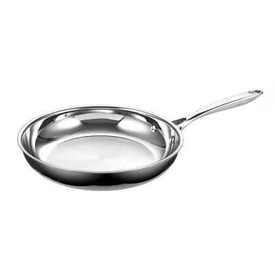 China Rofee Viable Multi-Wire Clad Stainless Steel SUS304 8/10/12-Inch Frying Pan With SS Lid for sale