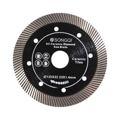 China Suitable for kinds of porcelain hard ceramics quartz SONGQI 5 inch(125mm) turbo cutting disc diamond saw blade for cutting tiles ceramic fiberglass for sale