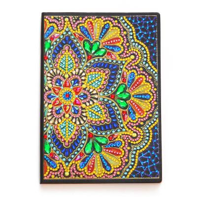 China Modern Colorful Flower 5D DIY Diamond Cross Stitch Office Sketchbook Round With Tool EmbroideryDiamond Painting Notebook for sale
