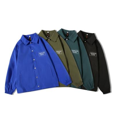 China Men's Waterproof All-match Solid Color Lapel Coats Jacket Casual Loose Trend QUICK DRY Denim Long Top Jackets for sale