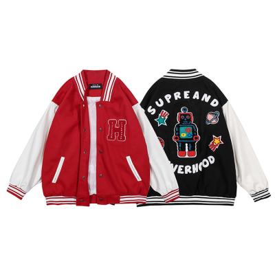 China QUICK DRY Custom Letterman Robot H Thickened Baseball Jacket Men's College Abroad Team Jacket for sale