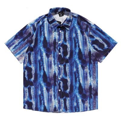 China OEM Breathable Color Vacation Short Sleeve Shirt Men Digital Printing Breathable Cool Shirt for sale