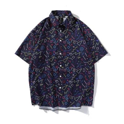 China Black Breathable Hawaii Beach Basic Canvas Shirt For Men's Casual Shortline Shirt Volleyball Shirt for sale