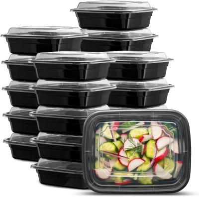 China Microwavable Safe Stackable Disposable Plastic Food Container Microwave Takeout Meal Prep With Lid for sale