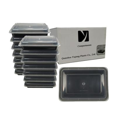 China 1000ml 10 pack1-compartment Porcelain Meal Prep Lunch Plastic Disposable Takeout Containers Supplier Microwavable Food for sale