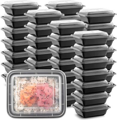 China Viable Rectangular 12oz 1 Compartments Packaging Food Container , Disposable Plastic Microwavable Lunch Box With Lid for sale