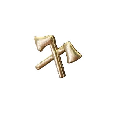 China 14K Solid Gold Threadless Punk Ax High Polishing Piercing Stud Earrings for sale