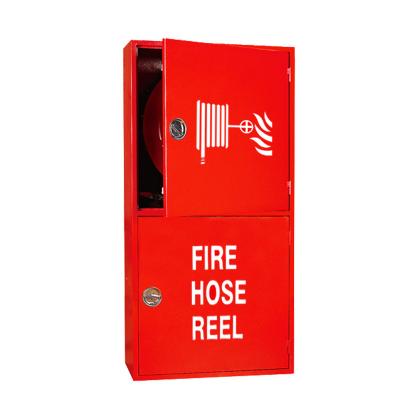 China Red Fire Fighting Cabinet Reel Door Fire Hose Solid Fire Box for sale