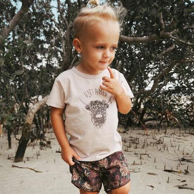 China Senior Sustainable Children's T-shirt Boys And Girls Cotton Print 1-7 Years Old Kids Casual Tops for sale