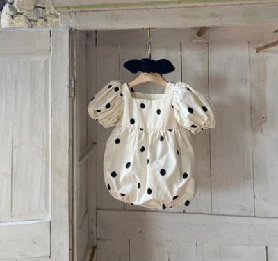 China 2021 Summer Baby Rompers Cotton Baby Romper Breathable Dots Baby Girls Newborn Sleeves for sale