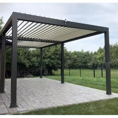 China Customized Movable Louvers Roof Aluminum Louvered Pergola For Mansions for sale